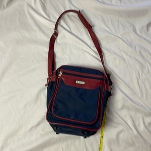 Vintage Blue And Red Samsonite Overnight Crossbody Tote Bag satch